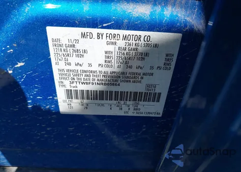 2022 Ford Maverick Xlt from USA, damaged, VIN 3FTTW8F91NRB05864